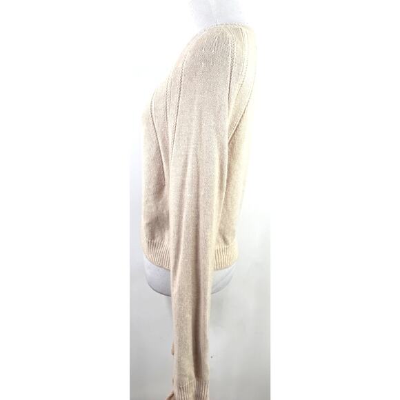 Helmut Lang Cropped Bell Sleeve Ruffle Wool Cashmere Sweater Size Small - Picture 4 of 8